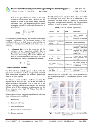 Forecasting Municipal Solid Waste Generation Using a Multiple Linear ...