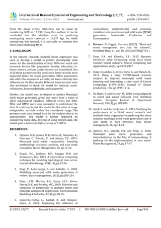 Forecasting Municipal Solid Waste Generation Using a Multiple Linear ...