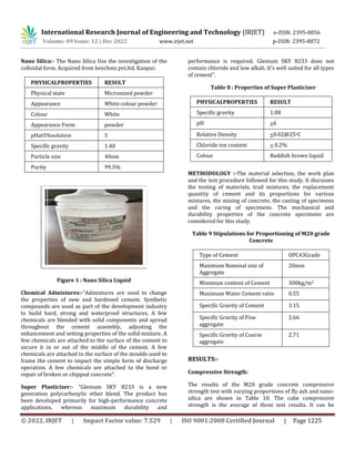 EXPERIMENTAL INVESTIGATION ON STRENGTH OF CONCRETE BY USING NANO ...