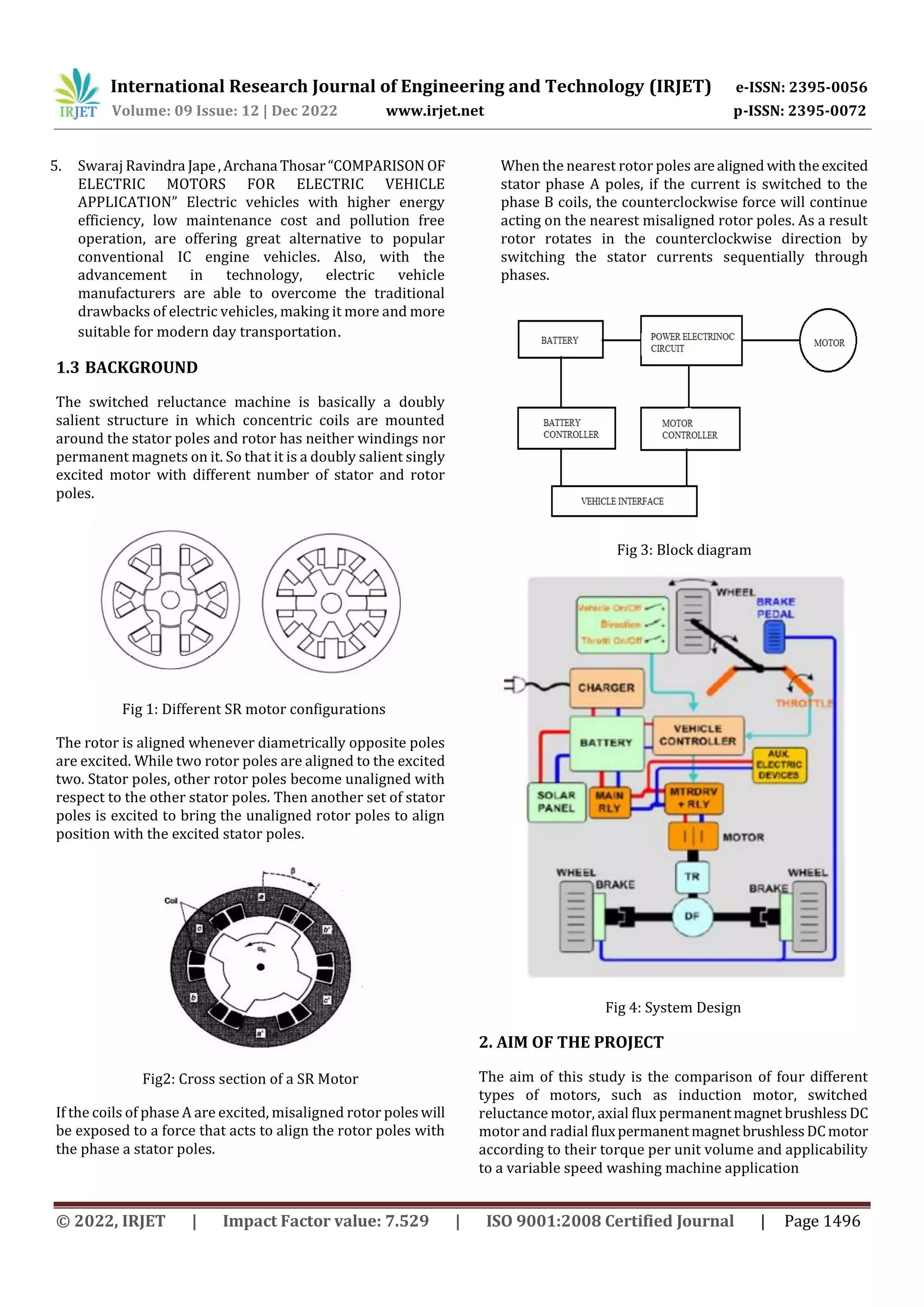 Application and Performance of Switched Reluctance motor and Induction ...