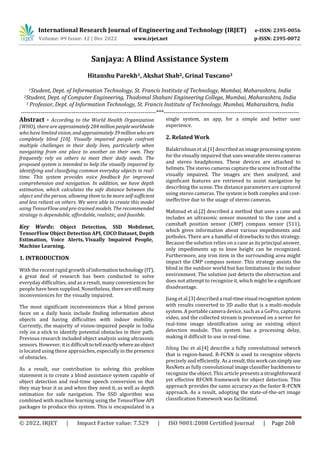 Sanjaya: A Blind Assistance System | PDF