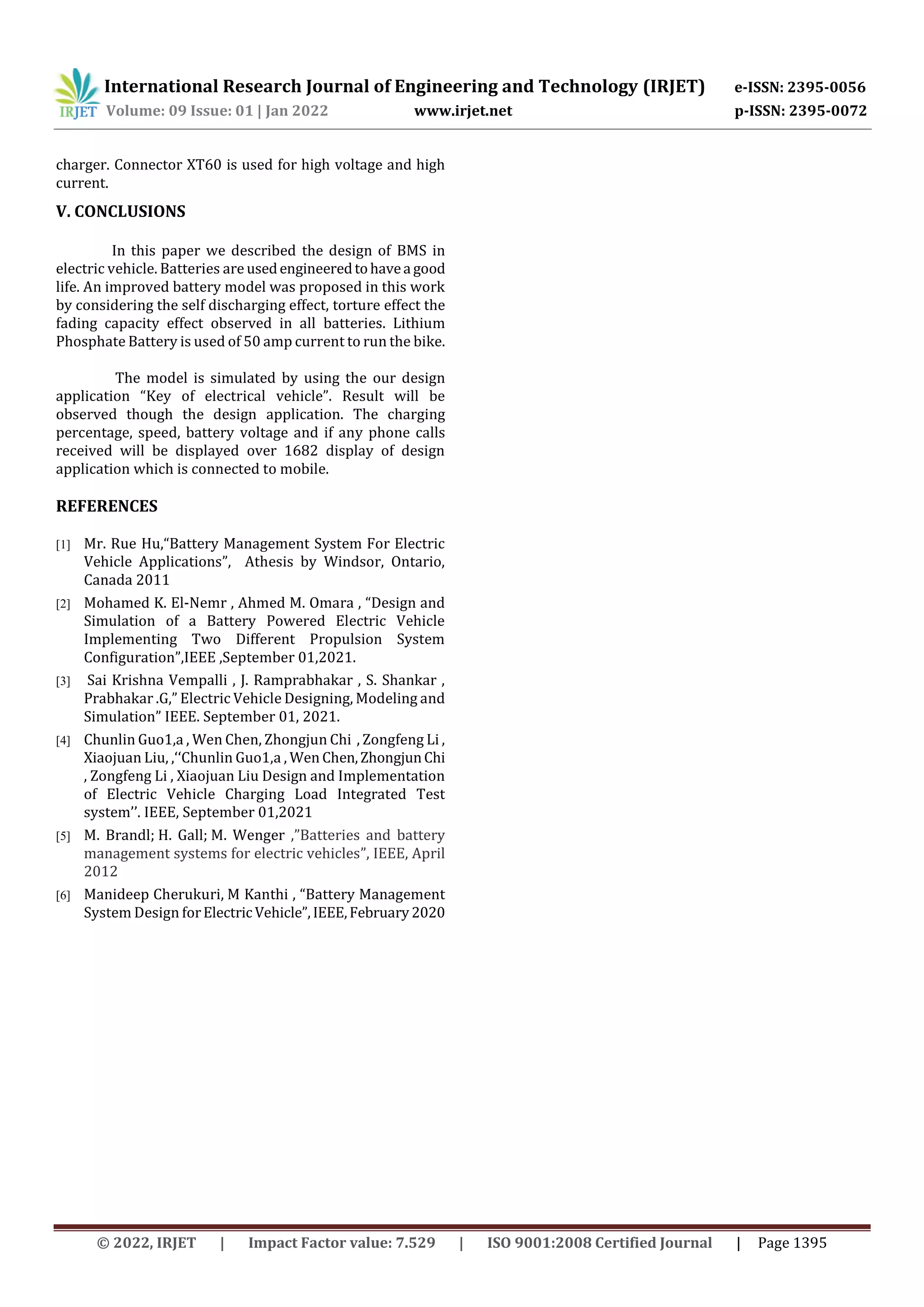 Design of Battery Management System in Electric Vehicle | PDF