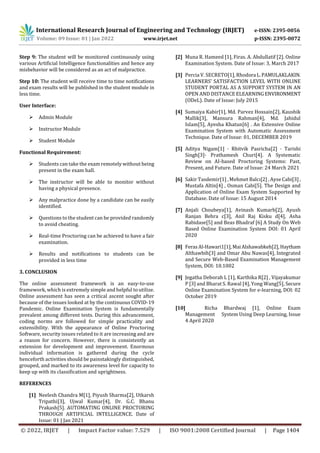SURVEY ON ONLINE EXAMINATION SYSTEM USING ARTIFICIAL INTELLIGENCE | PDF