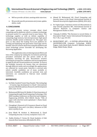 RECRUITMENT MANAGEMENT SYSTEM USING SALESFORCE.COM