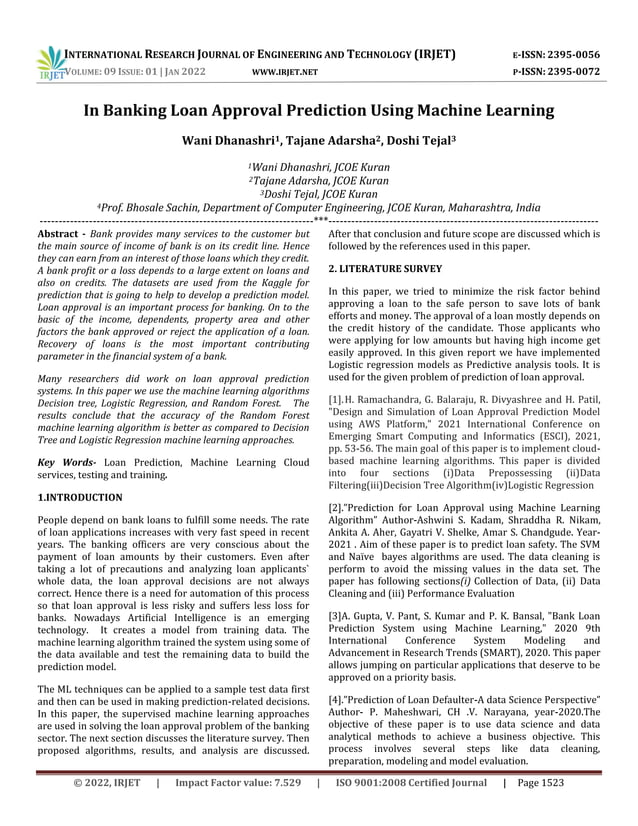 In Banking Loan Approval Prediction Using Machine Learning | PDF ...