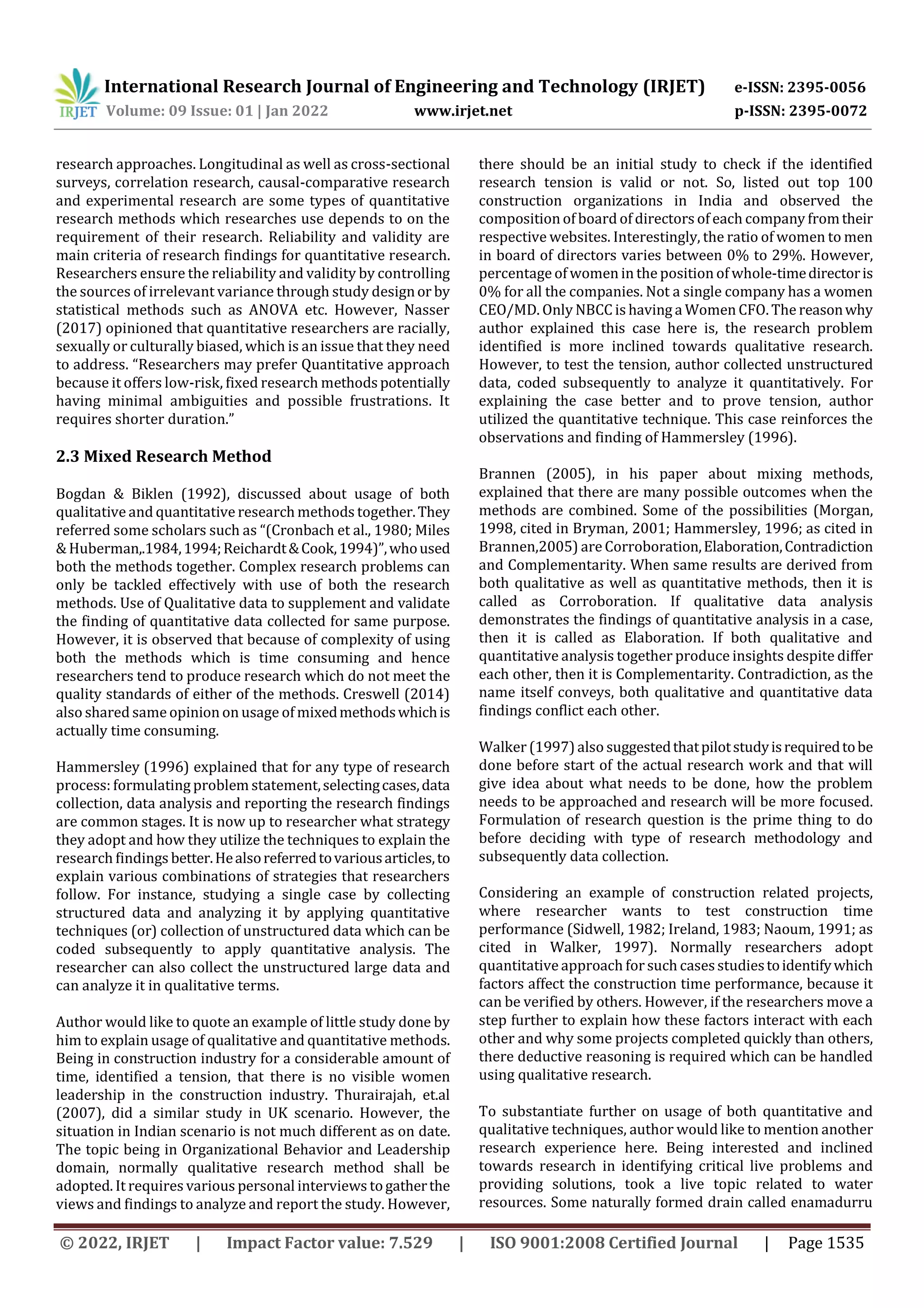 The Interlinkages between Qualitative and Quantitative Research: A ...