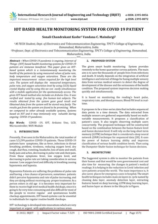IOT BASED HEALTH MONITORING SYSTEM FOR COVID 19 PATIENT | PDF