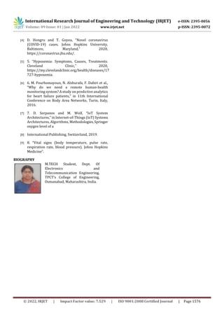 IOT BASED HEALTH MONITORING SYSTEM FOR COVID 19 PATIENT | PDF