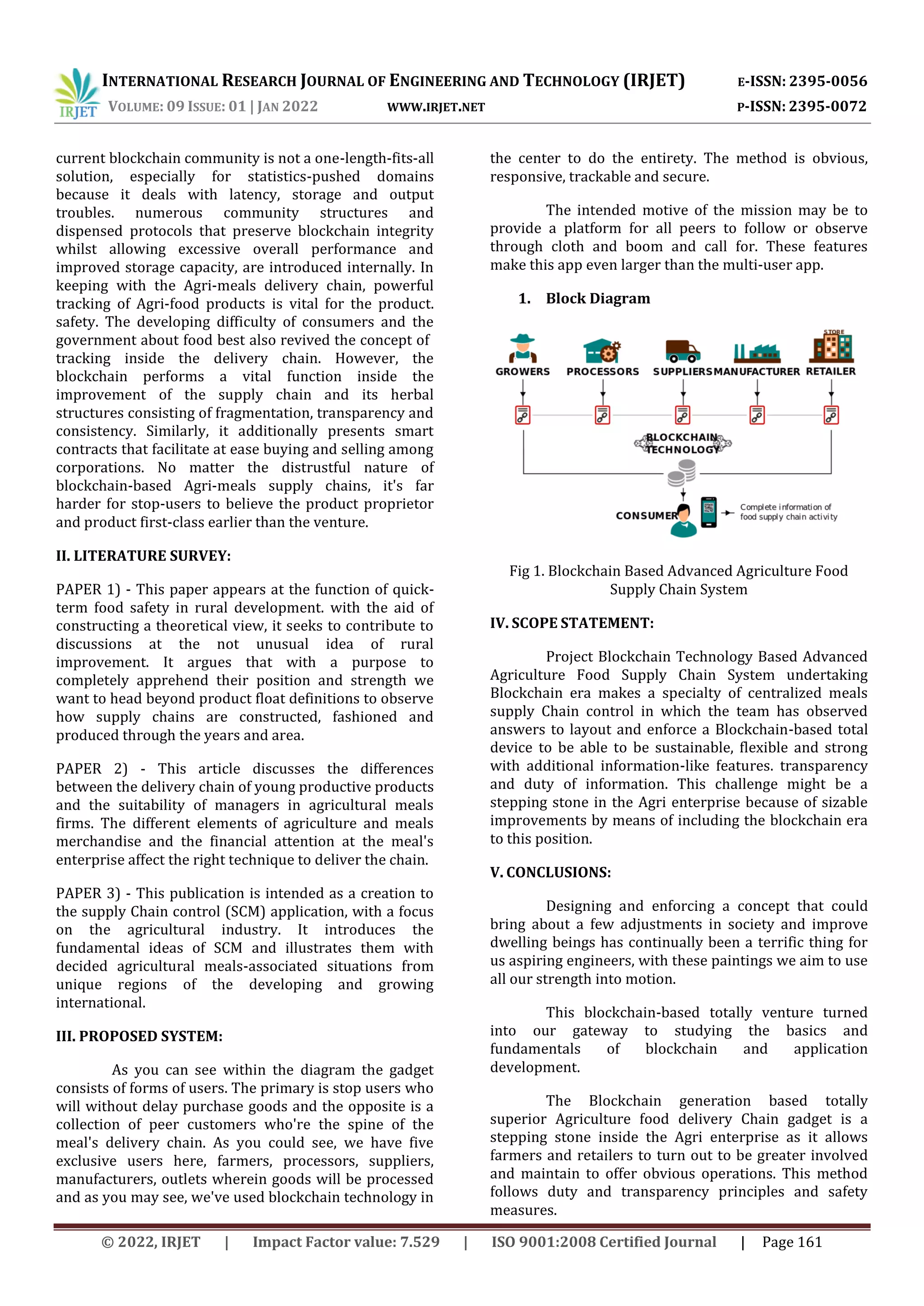 Blockchain Technology based Advanced Agriculture Food Supply Chain ...