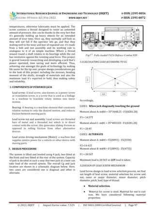 DESIGN AND DEVELOPMENT OF ELECTRO-MECHANICAL LIFTING JACK | PDF