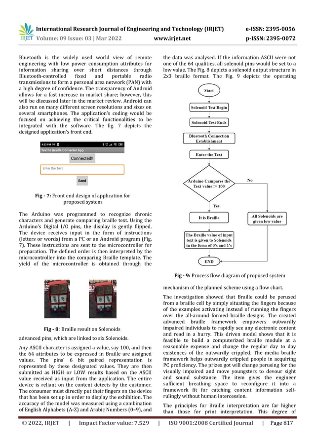 Design of Text-to-Braille Digitized Device based on Android and Arduino ...
