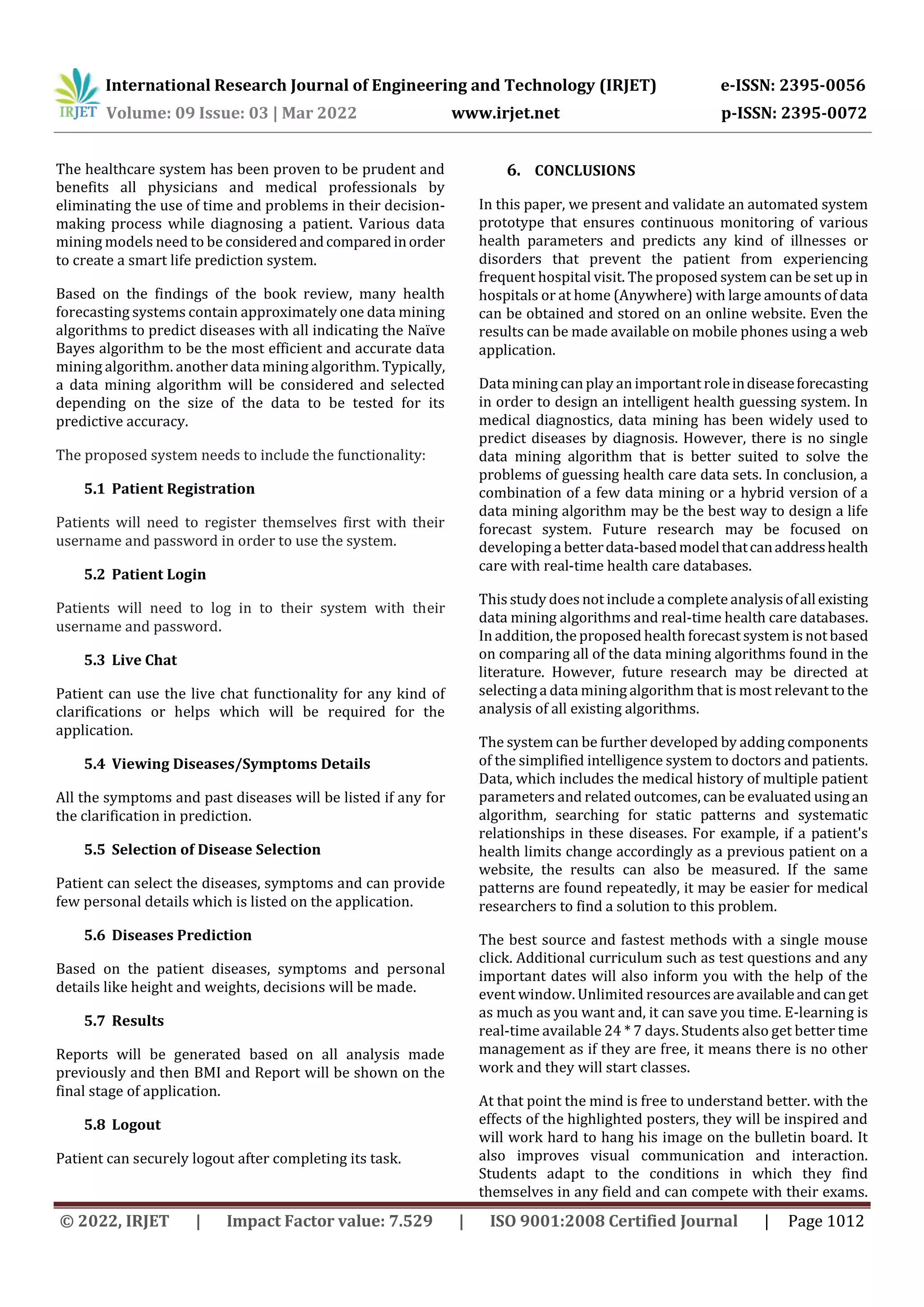 Smart Health Prediction System | PDF | Cloud Computing | Internet