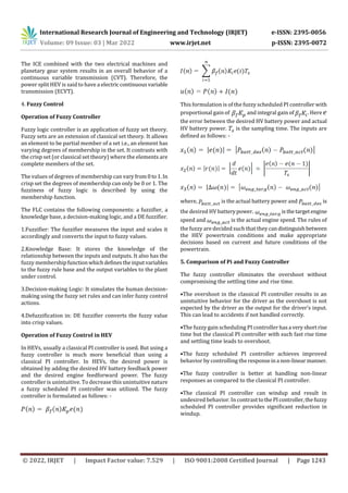 Fuzzy Controller for Controlling Speed of Hybrid Electric Vehicle | PDF