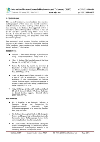 A New Real Time Clinical Decision Support System Using Machine Learning ...