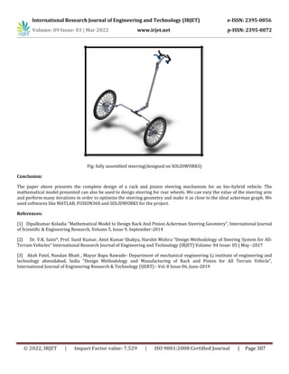 Mathematical Modeling and Design of a Rack and Pinion Steering ...