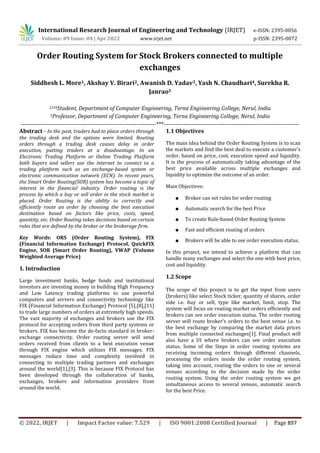 Order Routing System for Stock Brokers connected to multiple exchanges ...