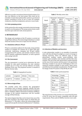 Design and Simulation of Grid Connected Solar Photovoltaic Plant for ...