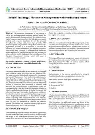 Hybrid-Training & Placement Management with Prediction System | PDF