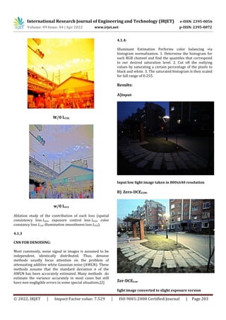 Low Light Image Enhancement Using Zero-DCE algorithm | PDF