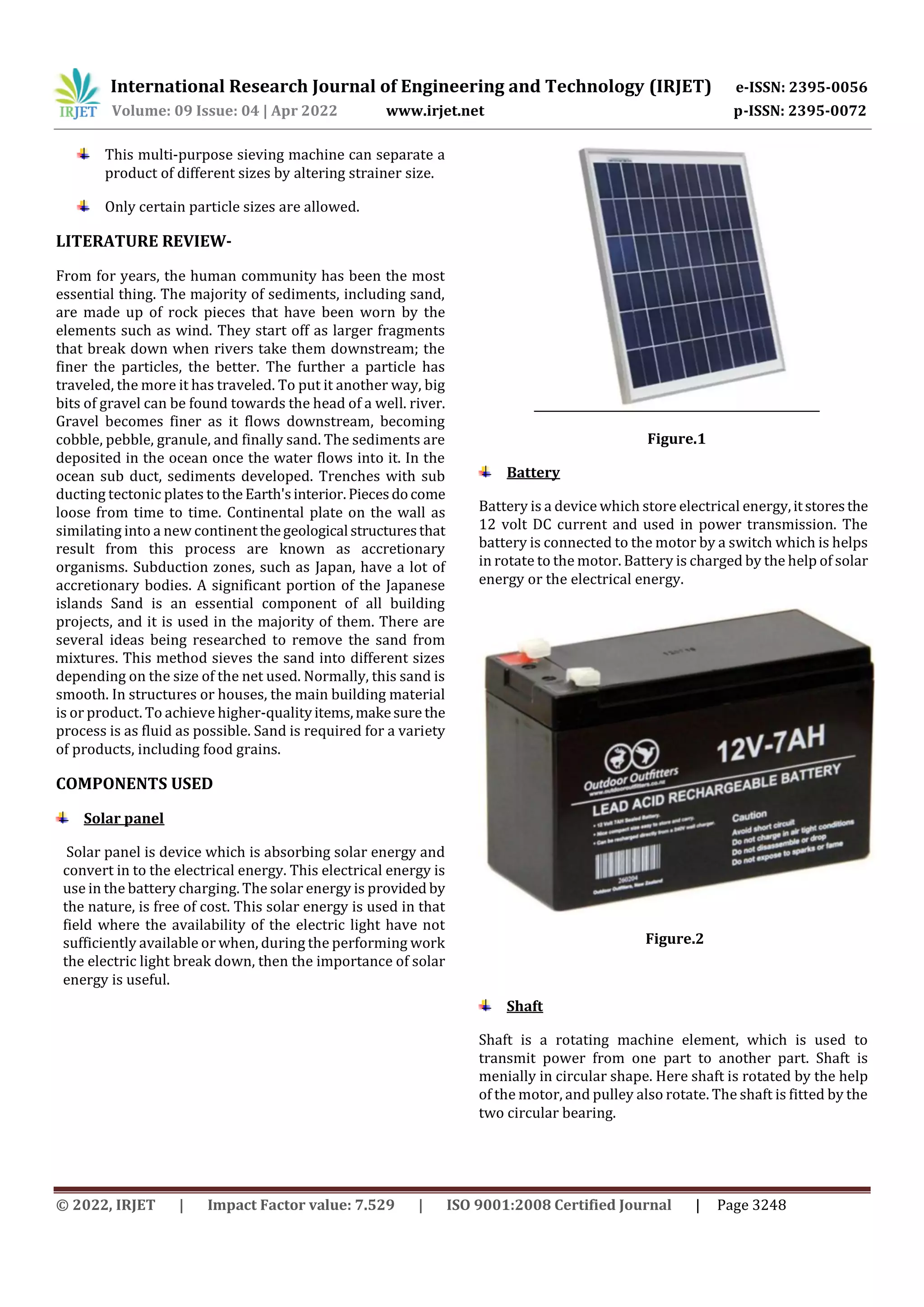 MULTIPURPOSE SOLAR SCREENING MACHINE WITH CONVEYOR | PDF