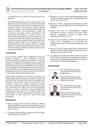 Supply Chain Management Practices and Performance Effectiveness | PDF