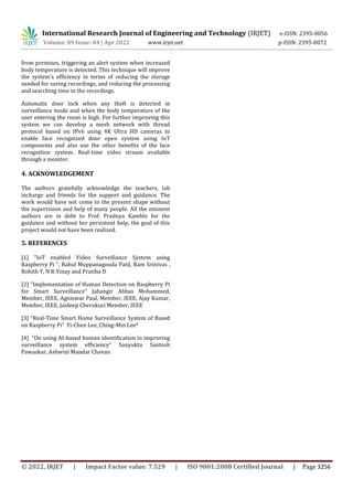 IoT Based Smart Surveillance and Automation | PDF