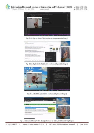 Virtual Mouse Using Hand Gesture Recognition | PDF