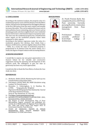 ASSESSING THE IMPACT OF PUNE METRO ON REAL ESTATE MARKET | PDF