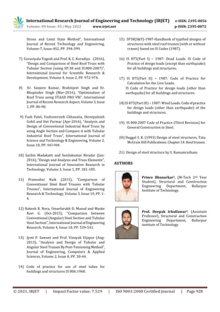 Research Paper on Analysis and Design of Steel Truss by using Angle and ...
