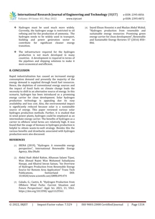 Green Hydrogen Production from Renewable Energy Sources | PDF