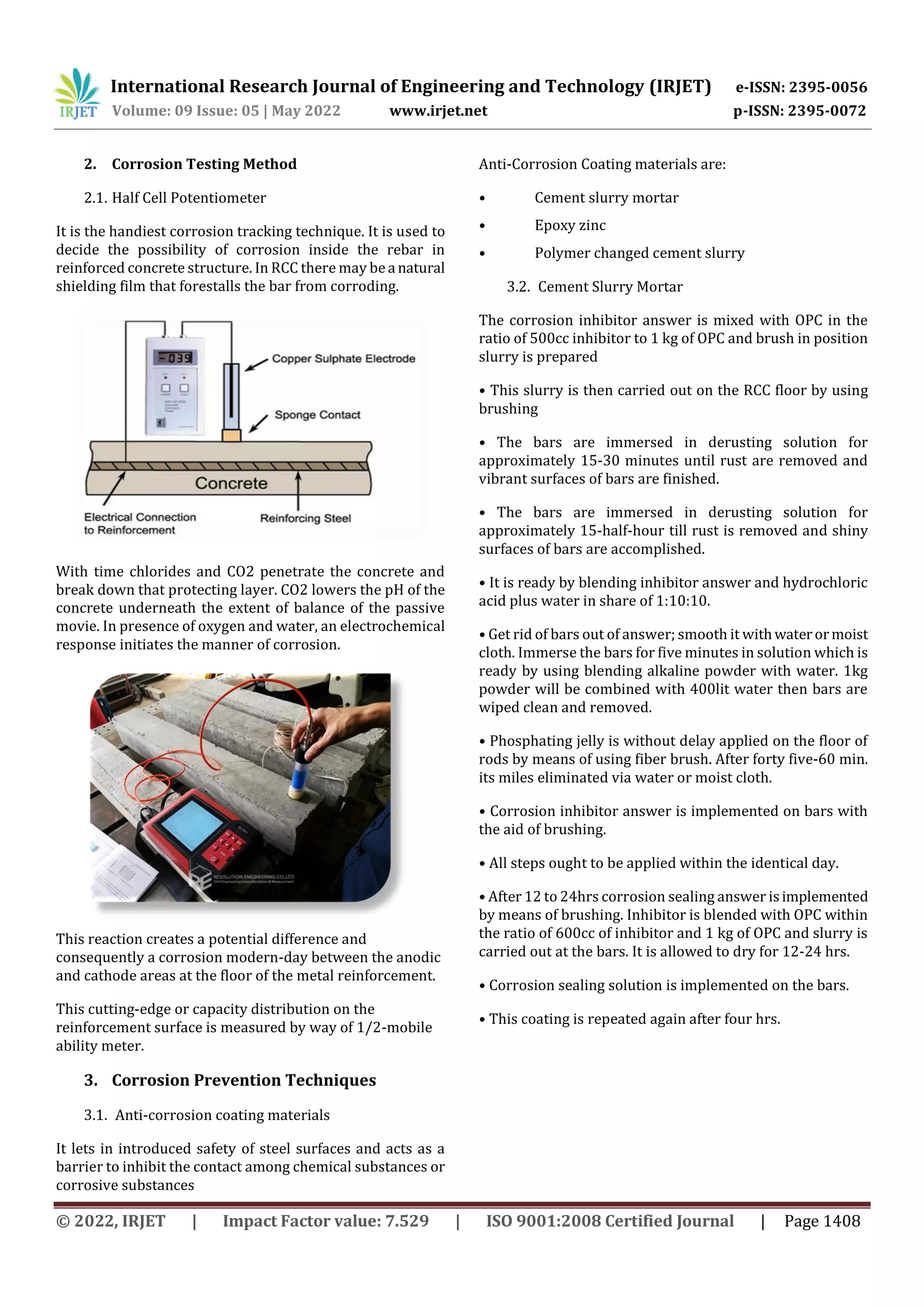 Corrosion Prevention and Corrosion Repair of Steel Reinforcement | PDF