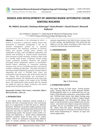 DESIGN AND DEVELOPMENT OF ARDUINO BASED AUTOMATIC COLOR SORTING MACHINE ...