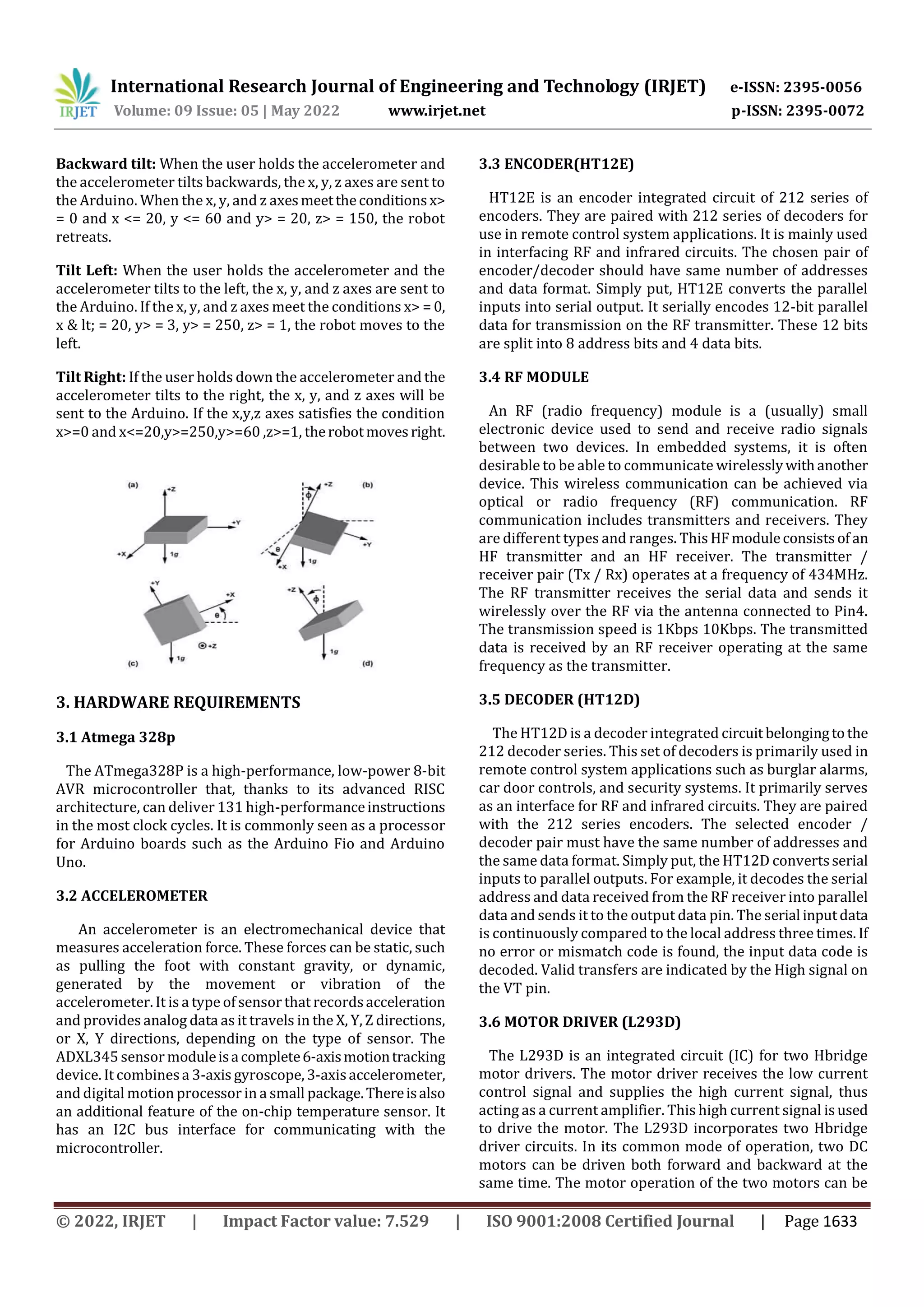 Hand Gesture Control Robot | PDF