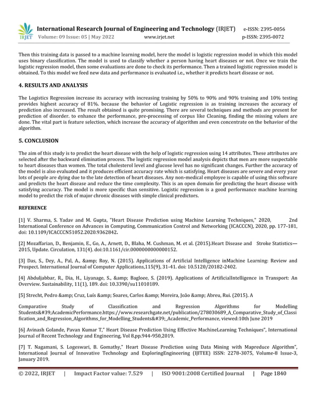 PREDICTION OF HEART DISEASE USING LOGISTIC REGRESSION | PDF | Heart and ...
