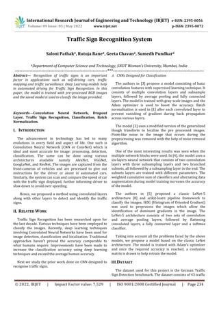 Traffic Sign Recognition System | PDF
