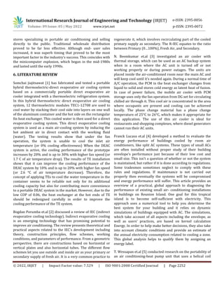 Portable Air Cooling and Air Conditioning Technologies: A Review | PDF