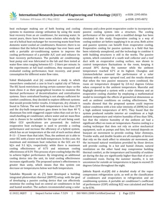 Portable Air Cooling and Air Conditioning Technologies: A Review | PDF