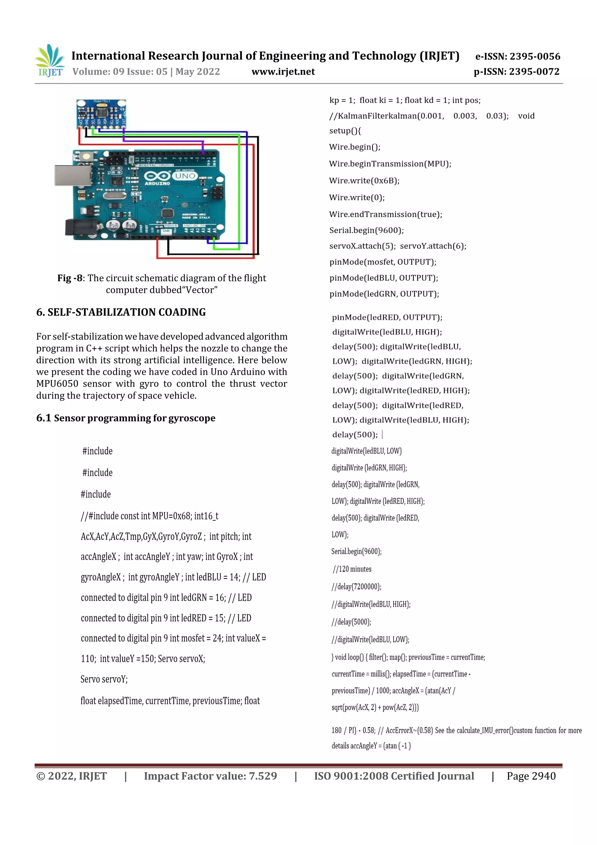 Arduino Rocket Stabilization Design of Self- Stabilization Thrust Vector Control System (TVCs)for ...
