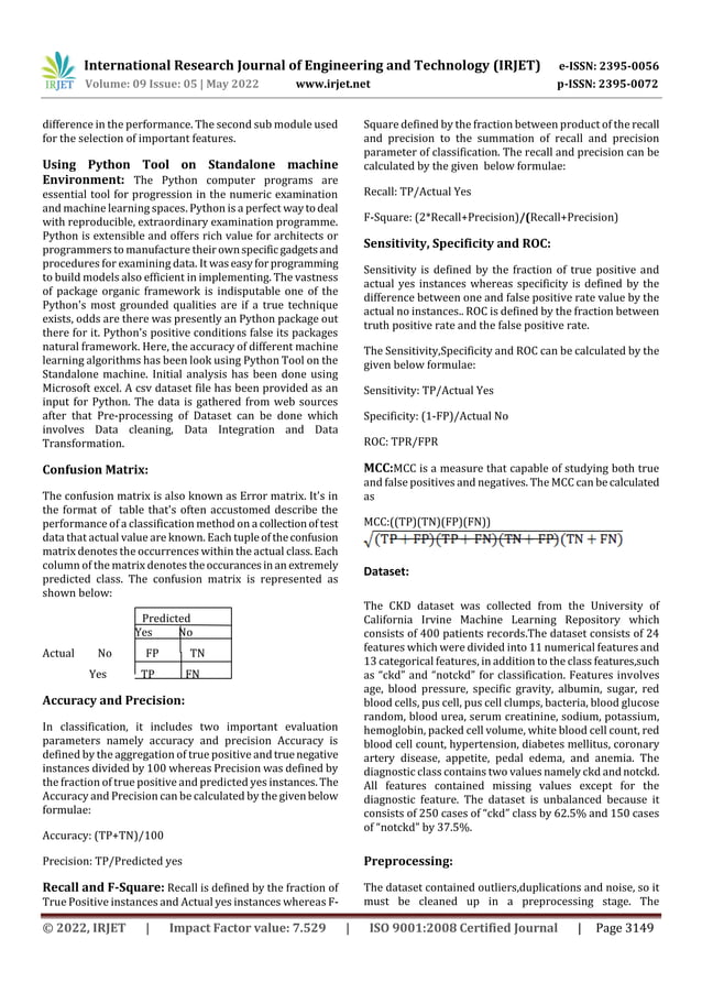 Diagnosing Chronic Kidney Disease using Machine Learning | PDF ...