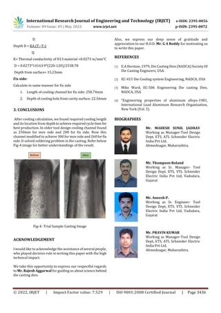 High Pressure Die Casting Cooling calculation with application of ...