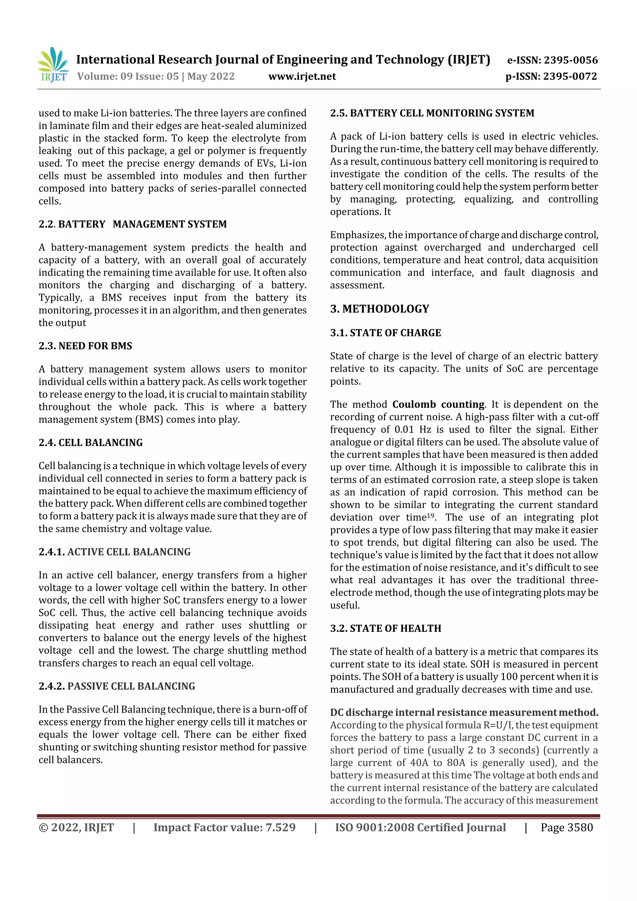 Smart Battery Management System for Lithium Ion Battery | PDF