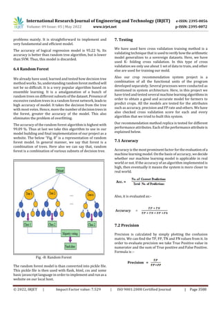 Crop Recommendation System Using Machine Learning | PDF | Agriculture ...