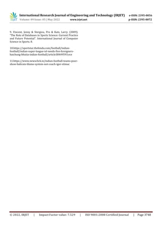 ANALYSIS OF FOOTBALL PLAYERS’ PERFORMANCE USING PYTHON AND DARTFISH | PDF