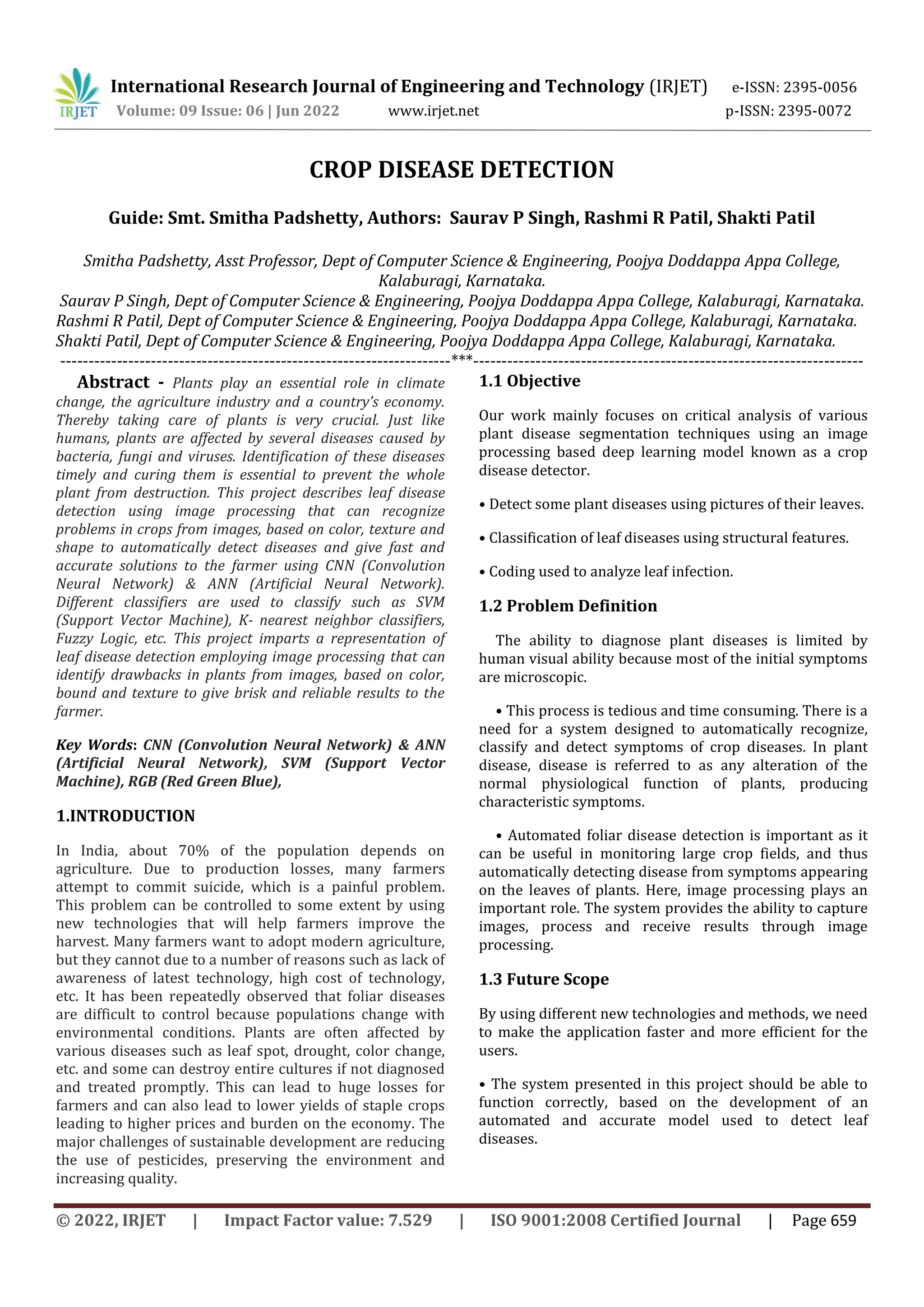 CROP DISEASE DETECTION | PDF