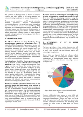 Role of IOT in introducing Smart Agriculture | PDF
