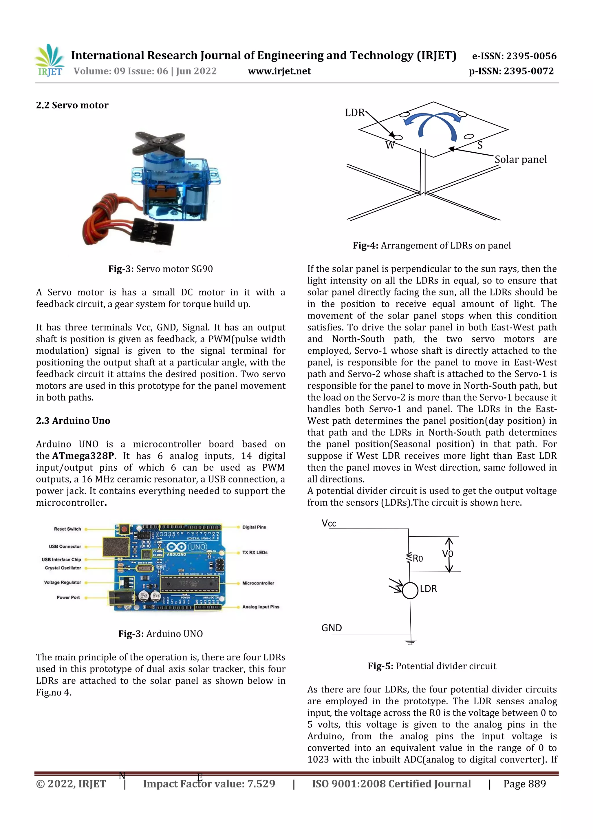 Dual Axis Solar Tracking PV System using Arduino UNO | PDF