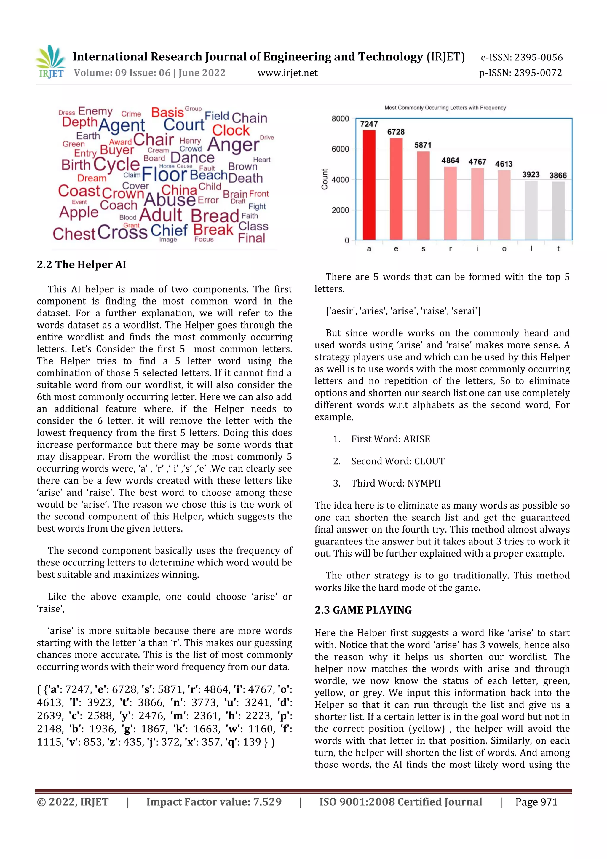 Optimizing Wordle Helper using Datasets and Commonly used words. | PDF