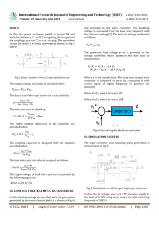 Design and Analysis of SEPIC Converter for Battery Charging ...