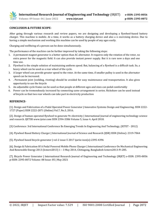 DESIGN AND FABRICATION OF FLYWHEEL DRIVEN BATTERY CHARGER PDF