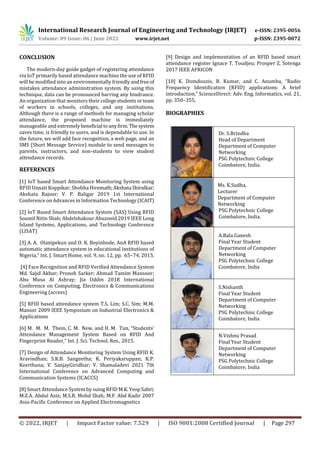 IoT BASED ATTENDANCE MONITORING SYSTEM | PDF